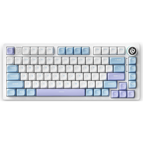 HI75 75% Customized Mechanical Keyboard-White+Blue+Purple