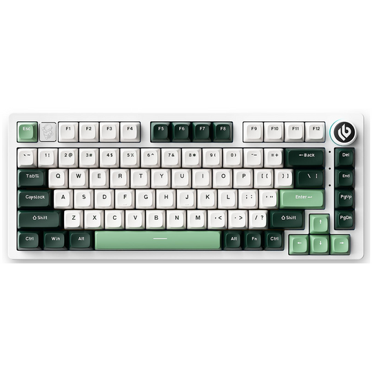 HI75 75% Customized Mechanical Keyboard-White+Green - Aula Inno