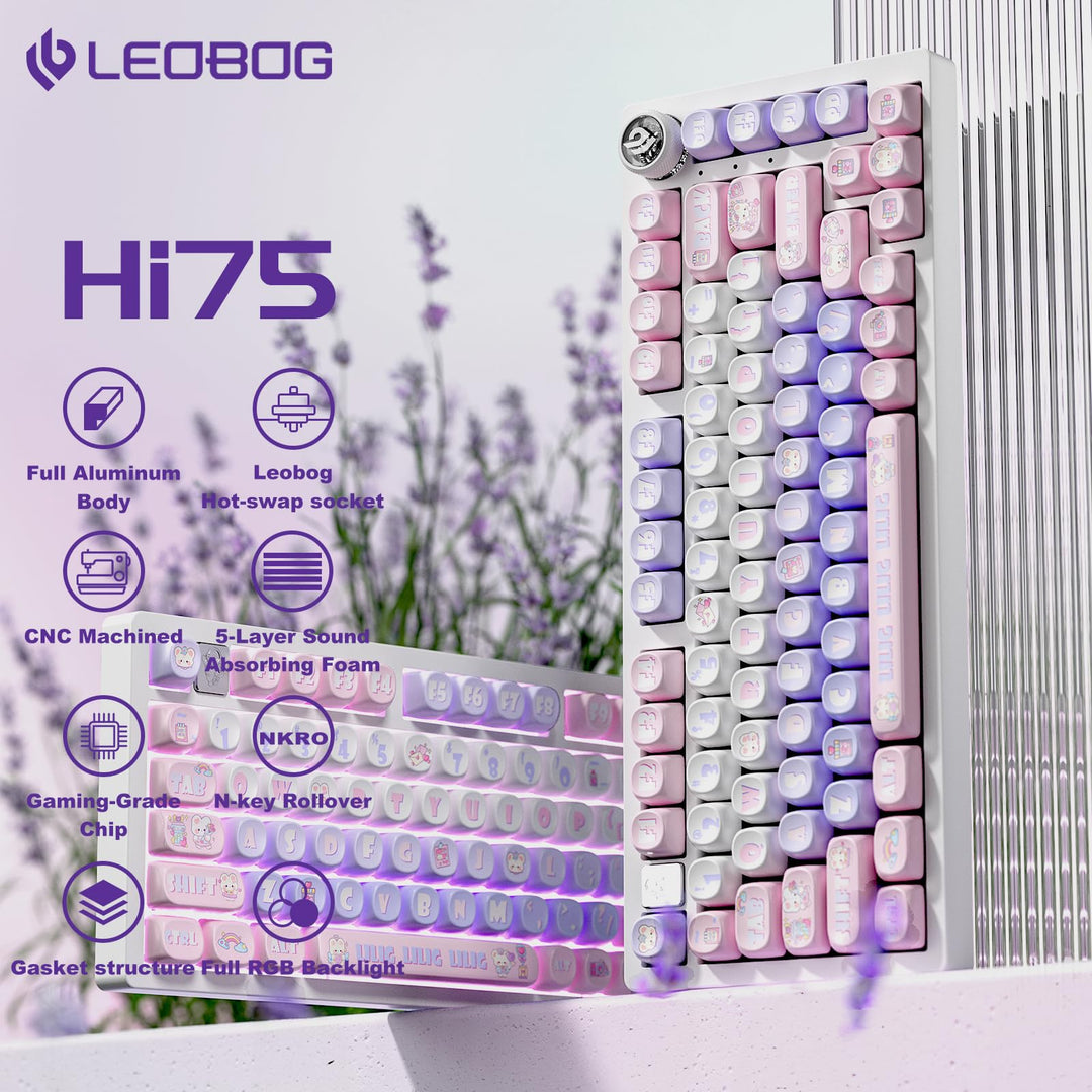 HI75 75% Customized Mechanical Keyboard-Pink Heart Throb