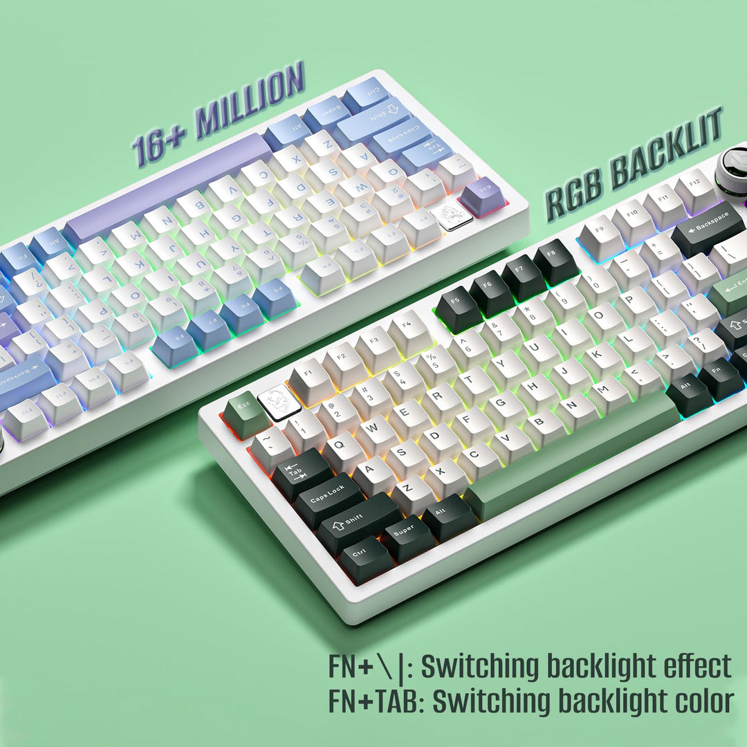 HI75 75% Customized Mechanical Keyboard-White+Green