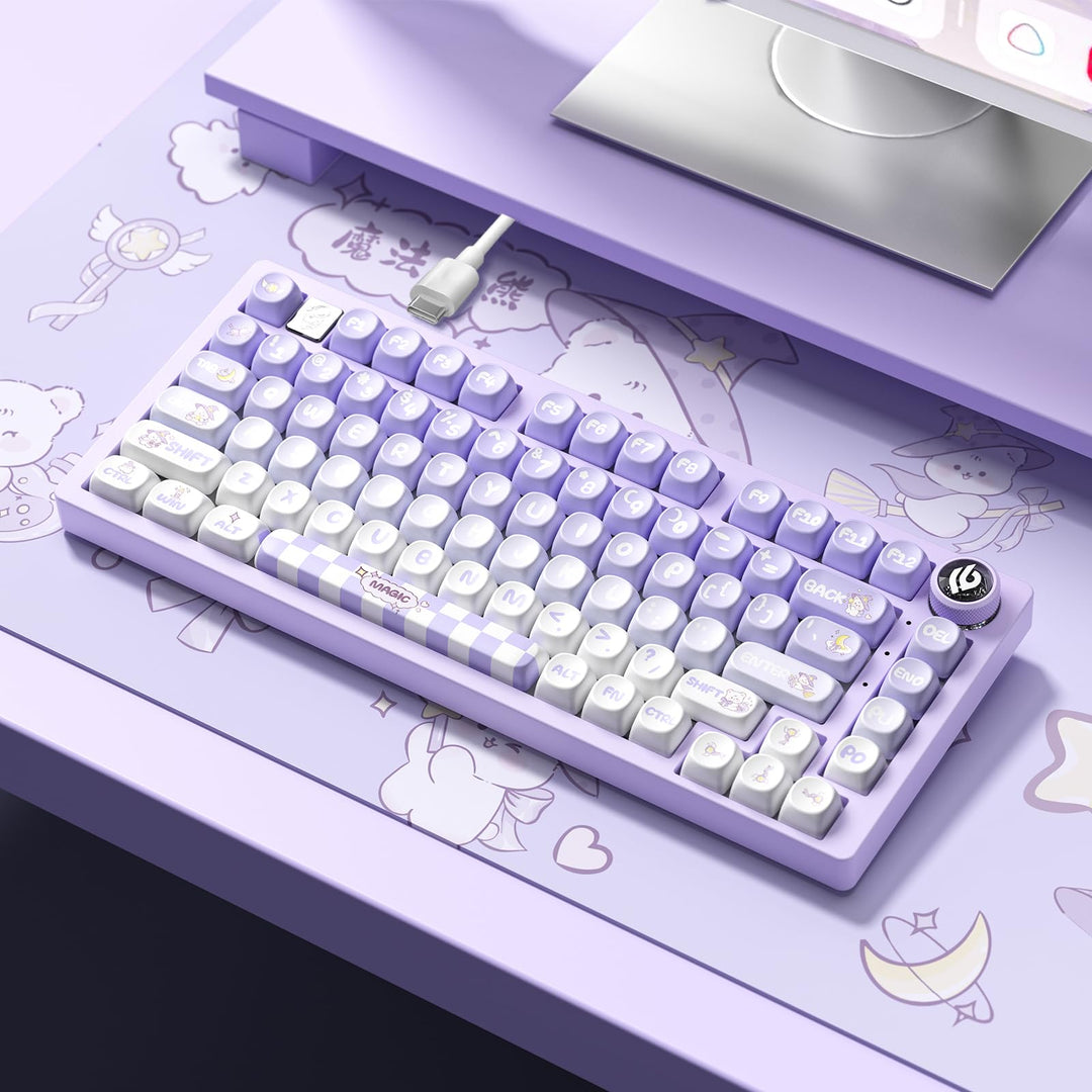 HI75 75% Customized Mechanical Keyboard-Purple Magic Bear