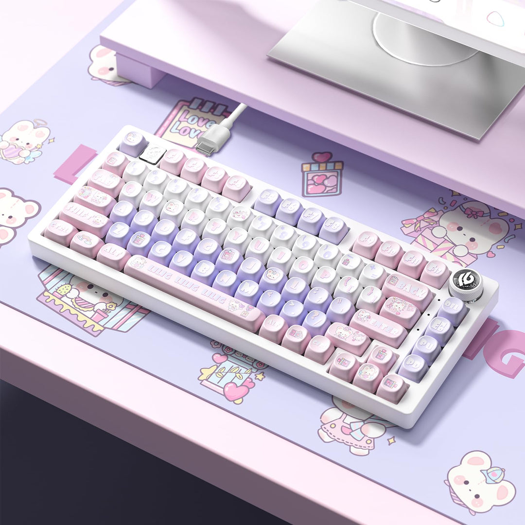 HI75 75% Customized Mechanical Keyboard-Pink Heart Throb - Aula Inno