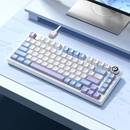 HI75 75% Customized Mechanical Keyboard-White+Blue+Purple - Aula Inno